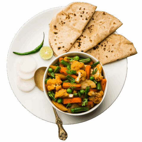 Mini Thali (Subji + Roti)
